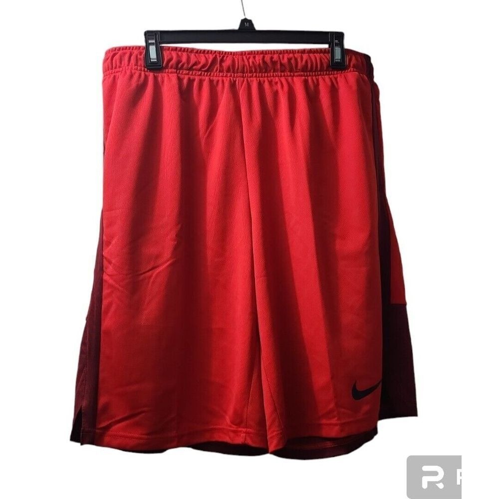 Nike Dri-FIT Athletic Shorts Red Black Gym Training Running Mens‎ Size XXL